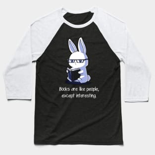 Cute Funny Rabbit Bunny Reading Book - Book Lover Baseball T-Shirt